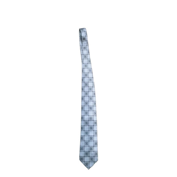 Terra Uomo Italy Polyester Suit Tie  Gray/Black - Picture 2 of 4
